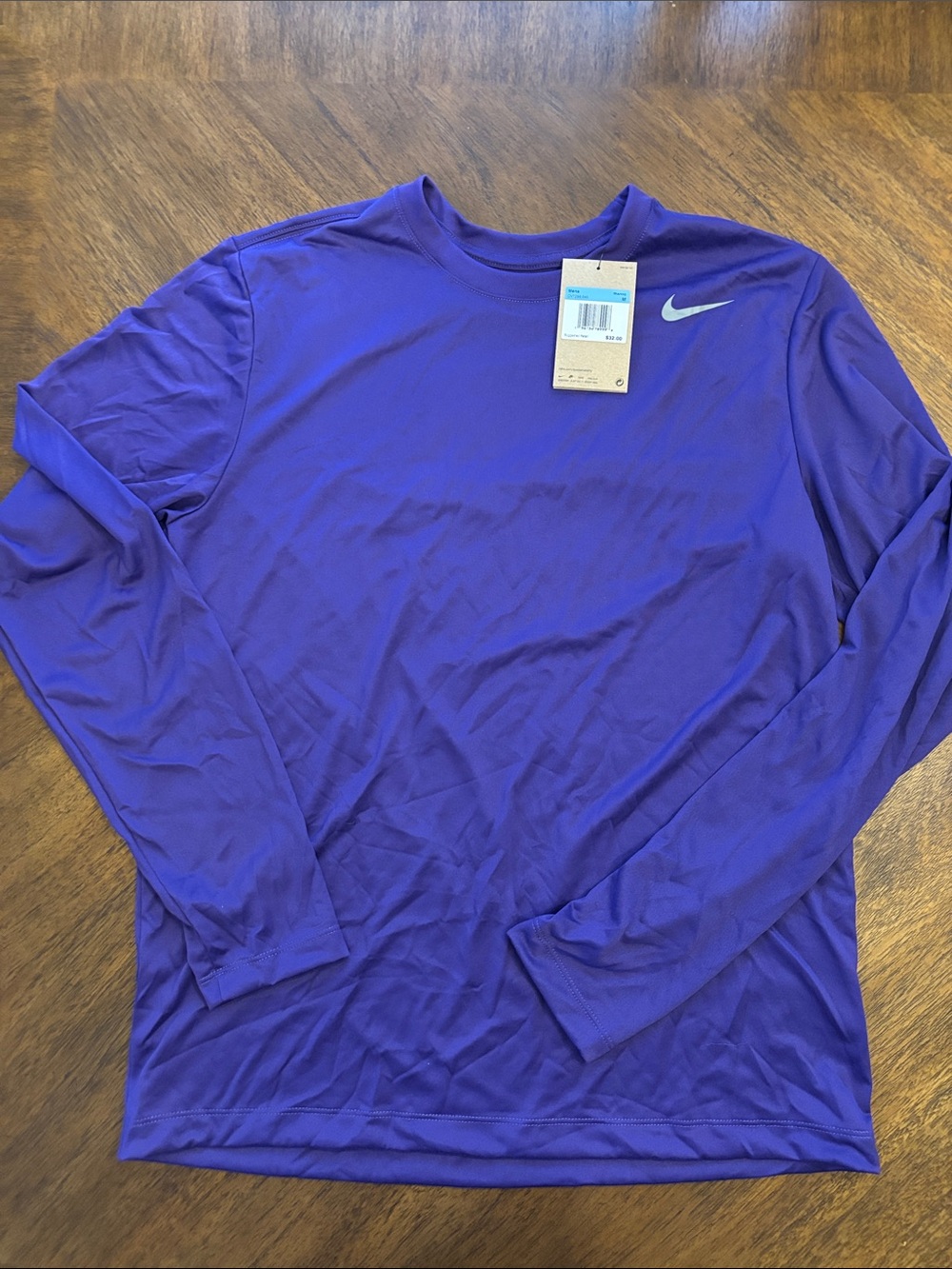 Nike Men’s Long-Sleeve Performance Shirt - Purple